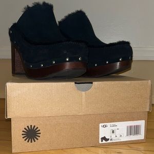 Ugg Clog Black Suede never worn outside size 8